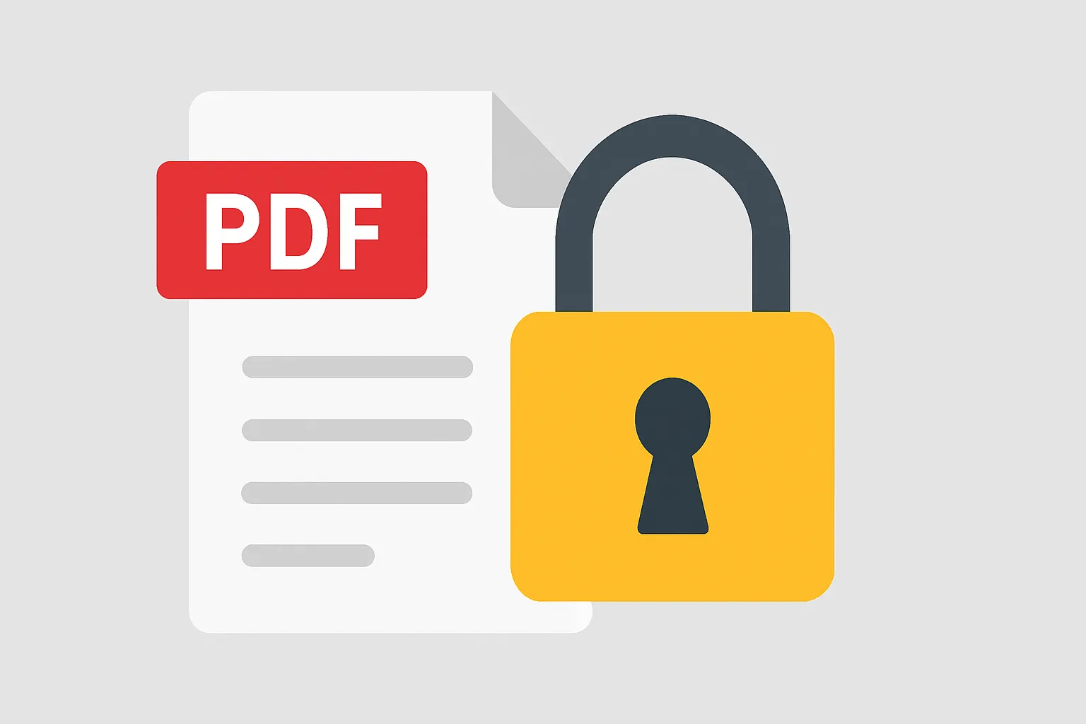Image montrant un fichier PDF verrouillé en train d'être déverrouillé.